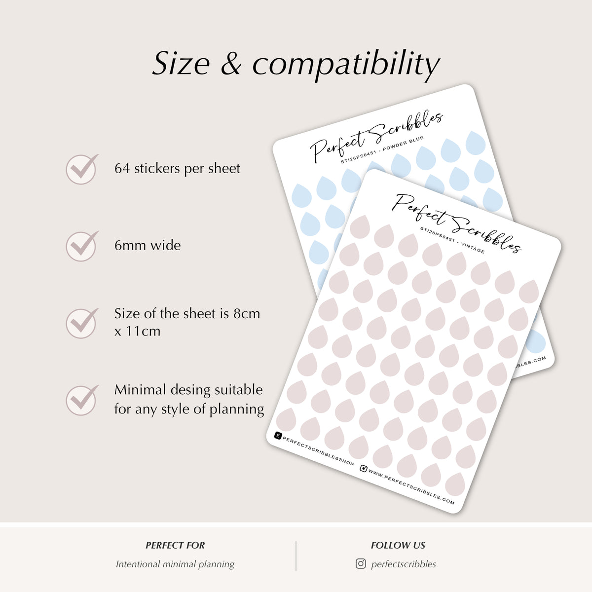 6mm Drop Planner Stickers | Functional Colour Coding Dots