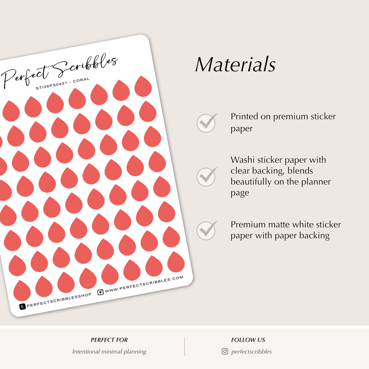 6mm Drop Planner Stickers | Functional Colour Coding Dots