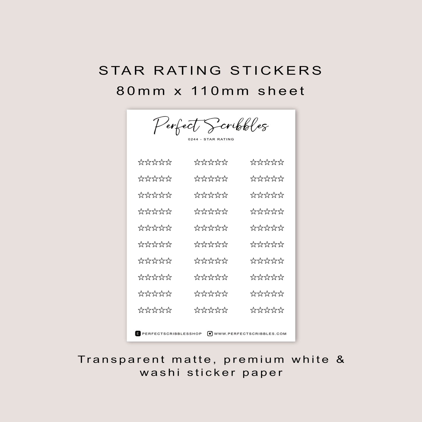 Star rating stickers