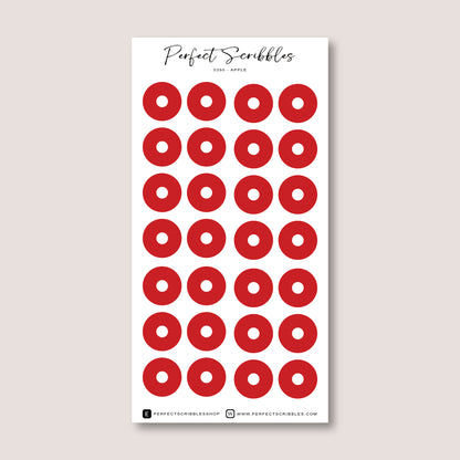 Large Highlight Ring Journaling Stickers 15mm, 28 per sheet