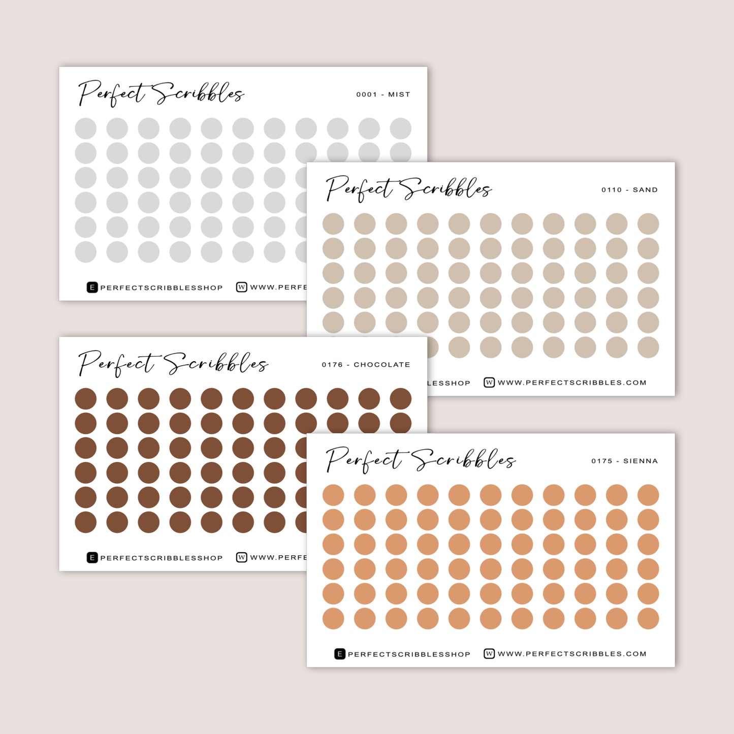 TINY DOTS 4mm | Minimal | Credit card size sheet | Washi Stickers