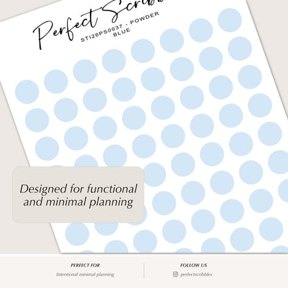 BLUE 6mm DOT Planner Stickers | Minimalist Color Coding (Washi or Matte Paper)