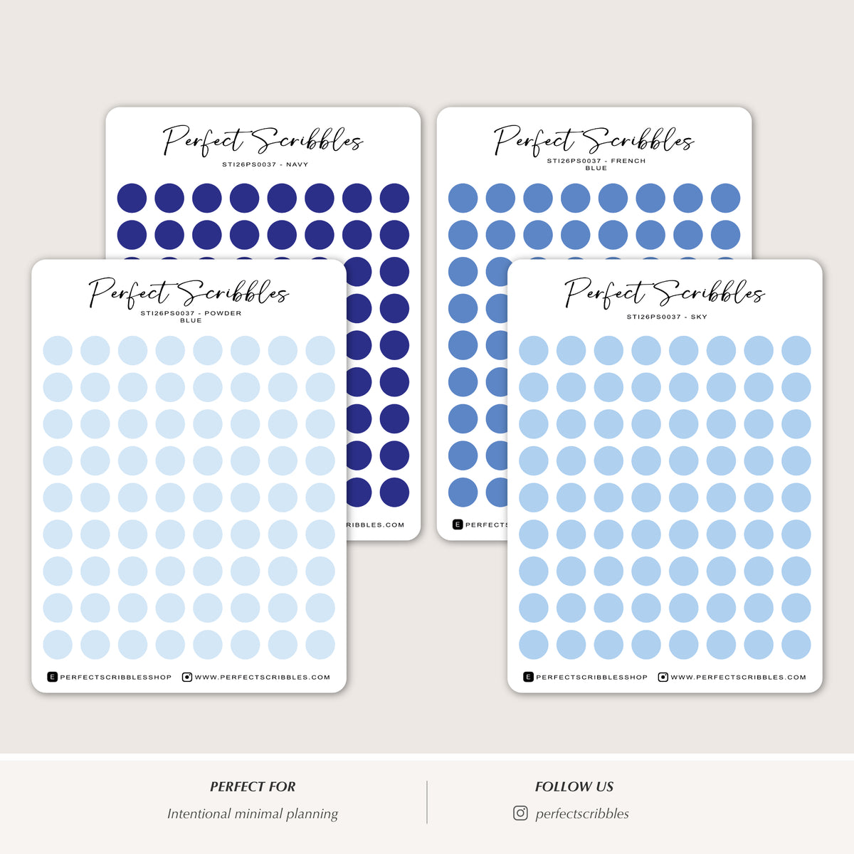 BLUE 6mm DOT Planner Stickers | Minimalist Color Coding (Washi or Matte Paper)