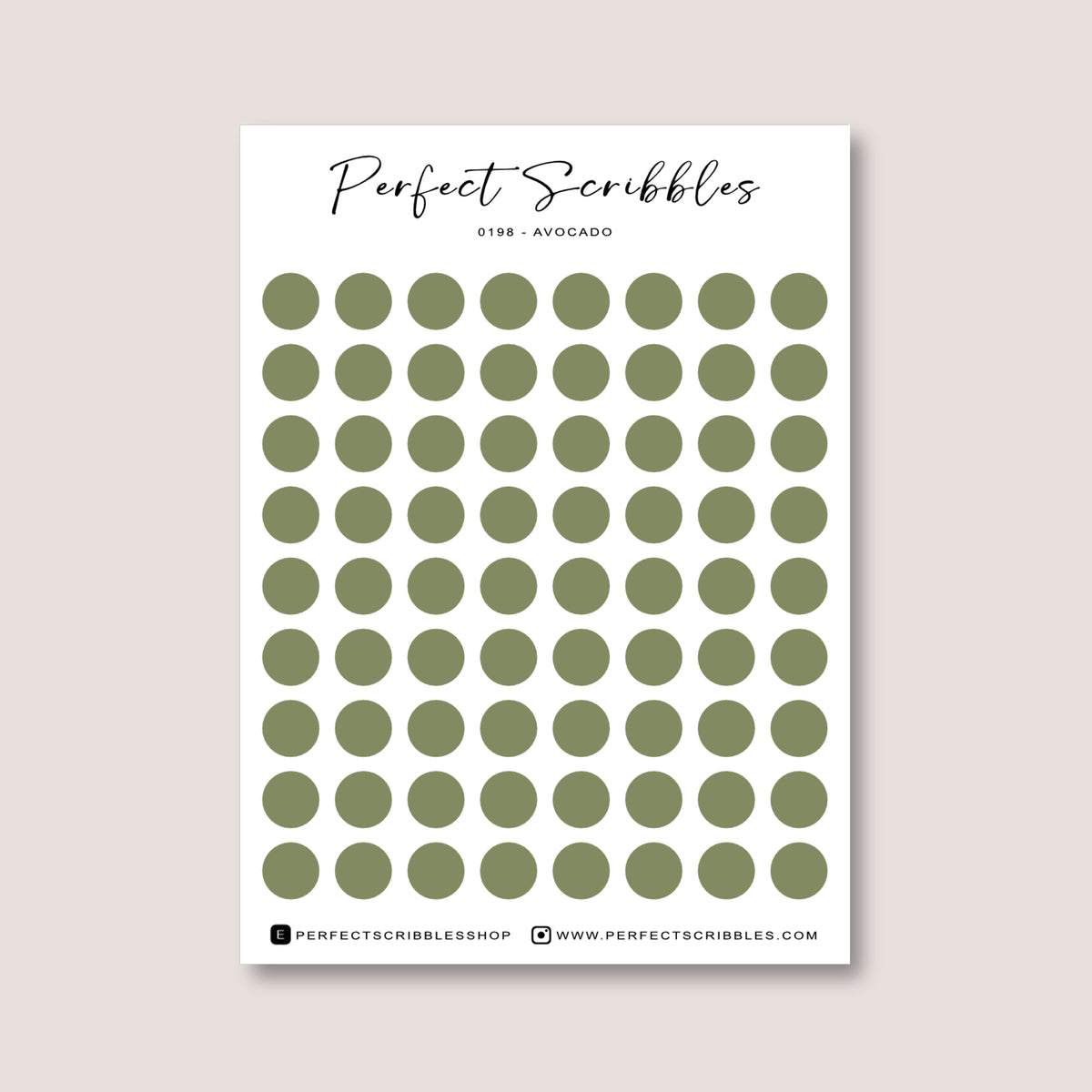 GREEN Colours Regular Dot Planner Stickers – 72 Minimal Matte Dots (6 mm) on 80×110 mm Sheet | Transparent, washi or Premium Matte – Perfect for Hobonichi, Stalogy & Common Planner