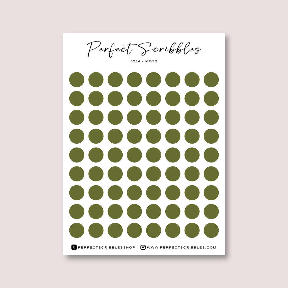 GREEN Colours Regular Dot Planner Stickers – 72 Minimal Matte Dots (6 mm) on 80×110 mm Sheet | Transparent, washi or Premium Matte – Perfect for Hobonichi, Stalogy & Common Planner