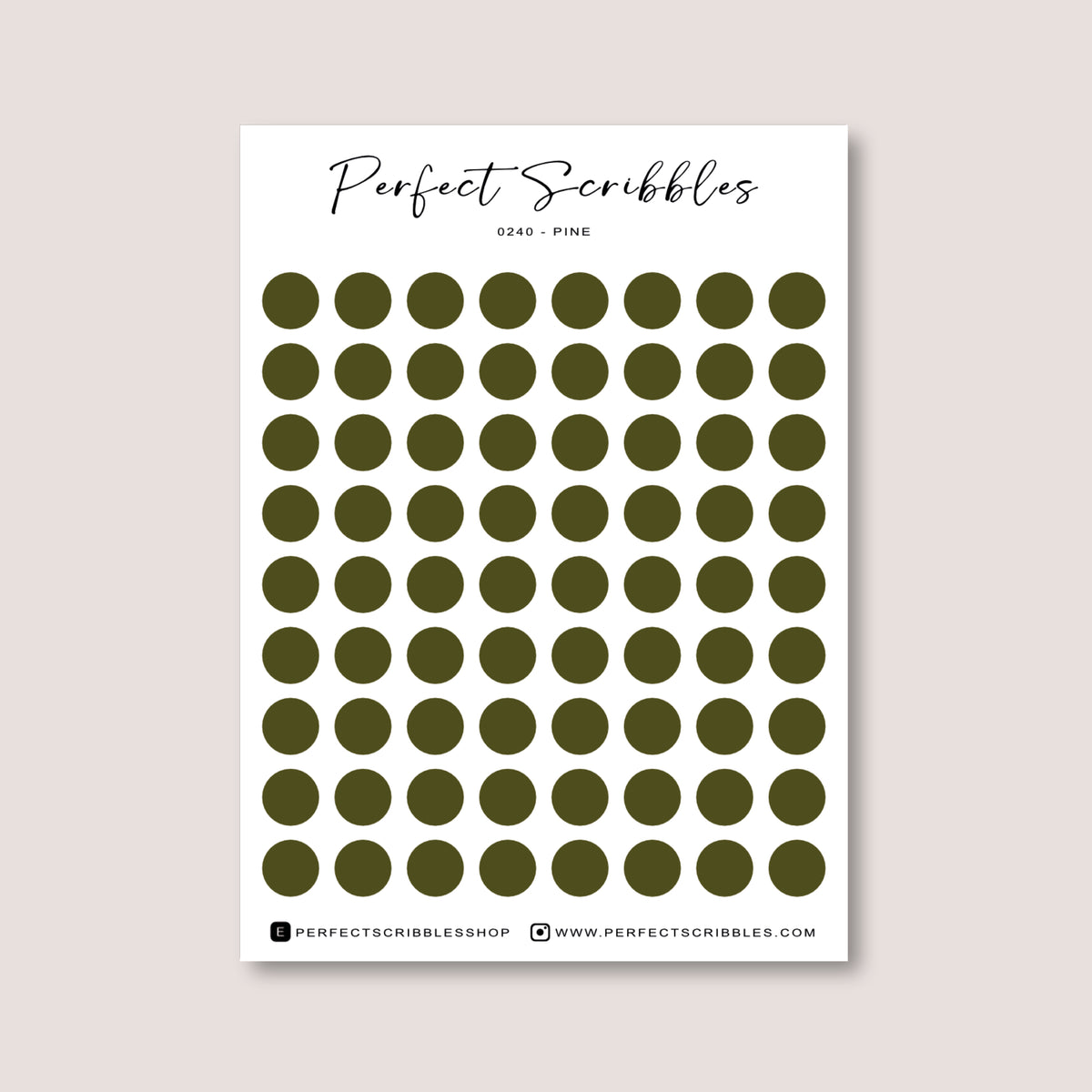GREEN Colours Regular Dot Planner Stickers – 72 Minimal Matte Dots (6 mm) on 80×110 mm Sheet | Transparent, washi or Premium Matte – Perfect for Hobonichi, Stalogy & Common Planner