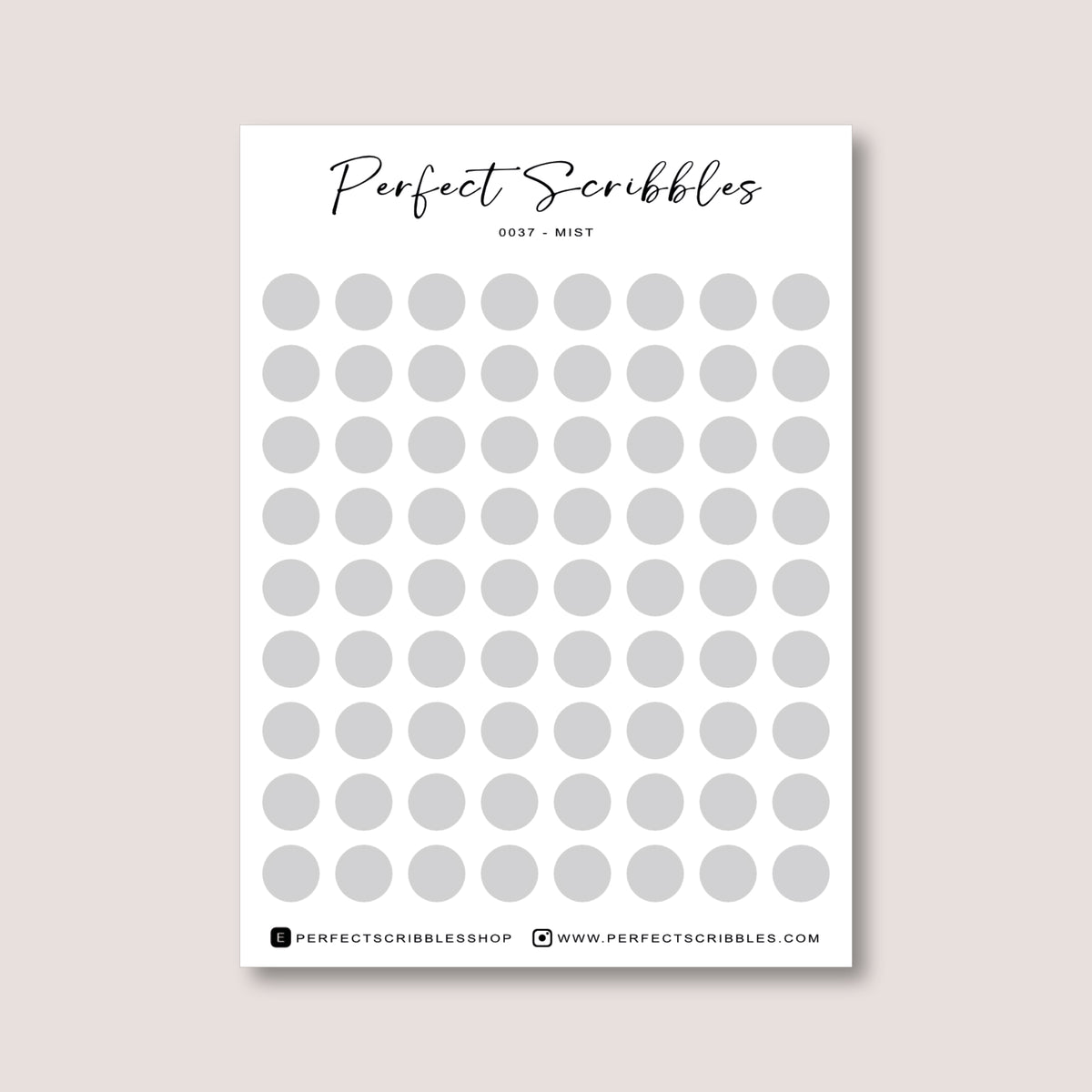 GREY Colours Regular Dot Planner Stickers – 72 Minimal Matte Dots (6 mm)
