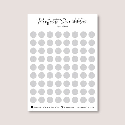 GREY Colours Regular Dot Planner Stickers – 72 Minimal Matte Dots (6 mm)