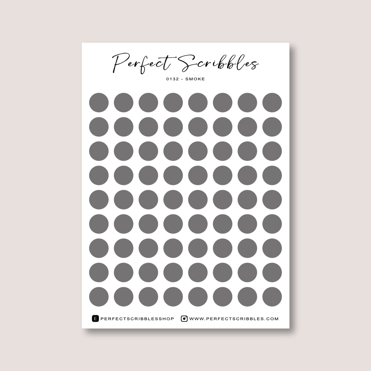 GREY Colours Regular Dot Planner Stickers – 72 Minimal Matte Dots (6 mm)