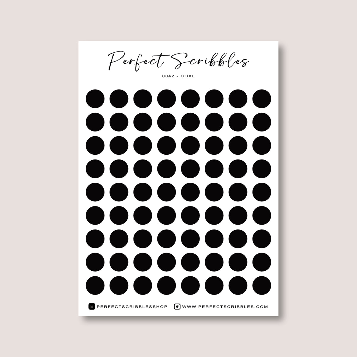 GREY Colours Regular Dot Planner Stickers – 72 Minimal Matte Dots (6 mm)