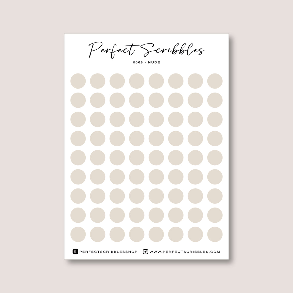 Neutral Colours Regular Dot Planner Stickers – 72 Minimal Matte Dots (6 mm)