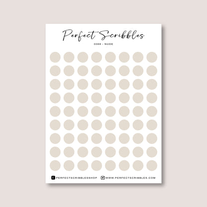 Neutral Colours Regular Dot Planner Stickers – 72 Minimal Matte Dots (6 mm)