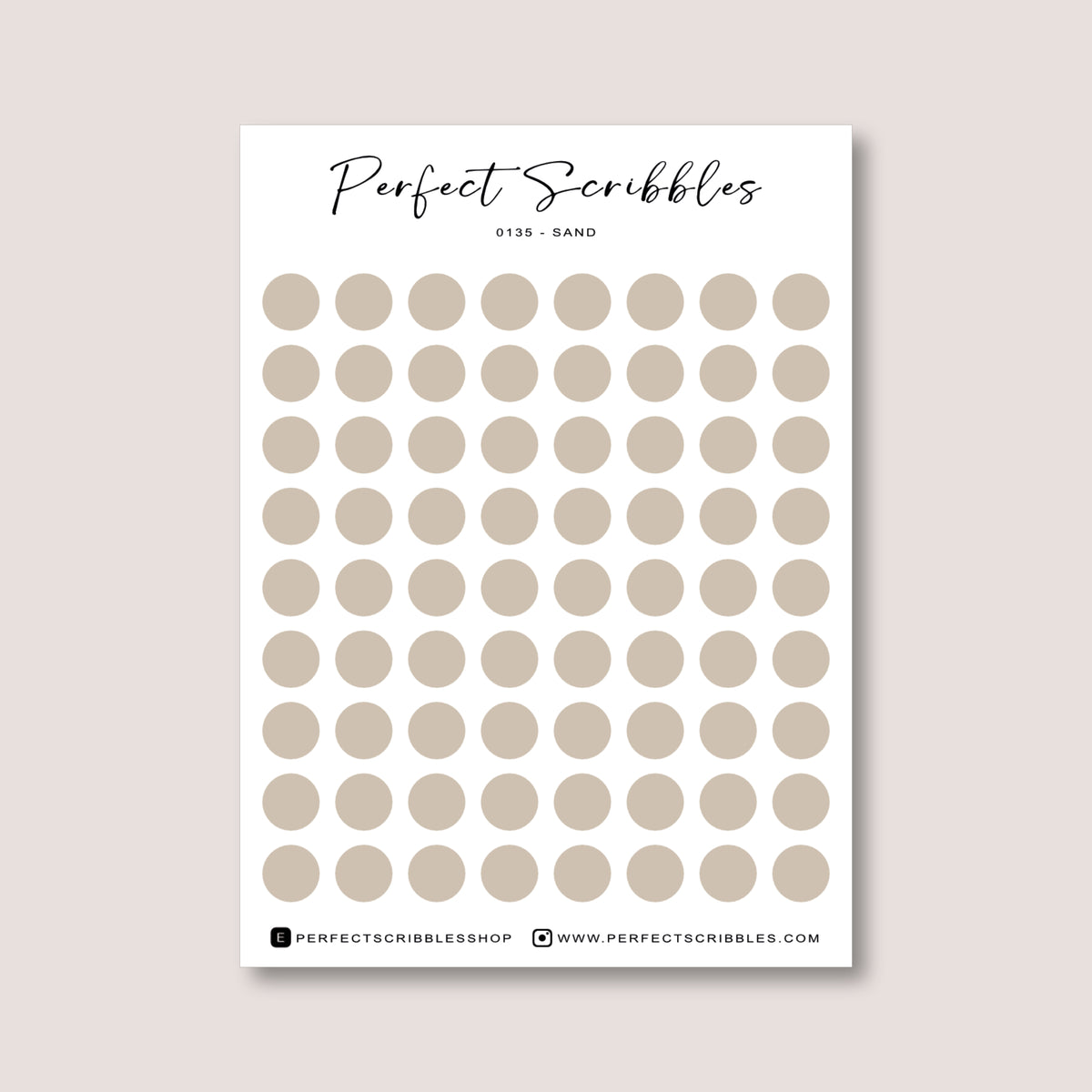 Neutral Colours Regular Dot Planner Stickers – 72 Minimal Matte Dots (6 mm)