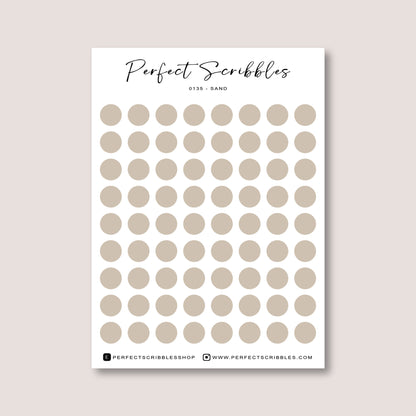 Neutral Colours Regular Dot Planner Stickers – 72 Minimal Matte Dots (6 mm)