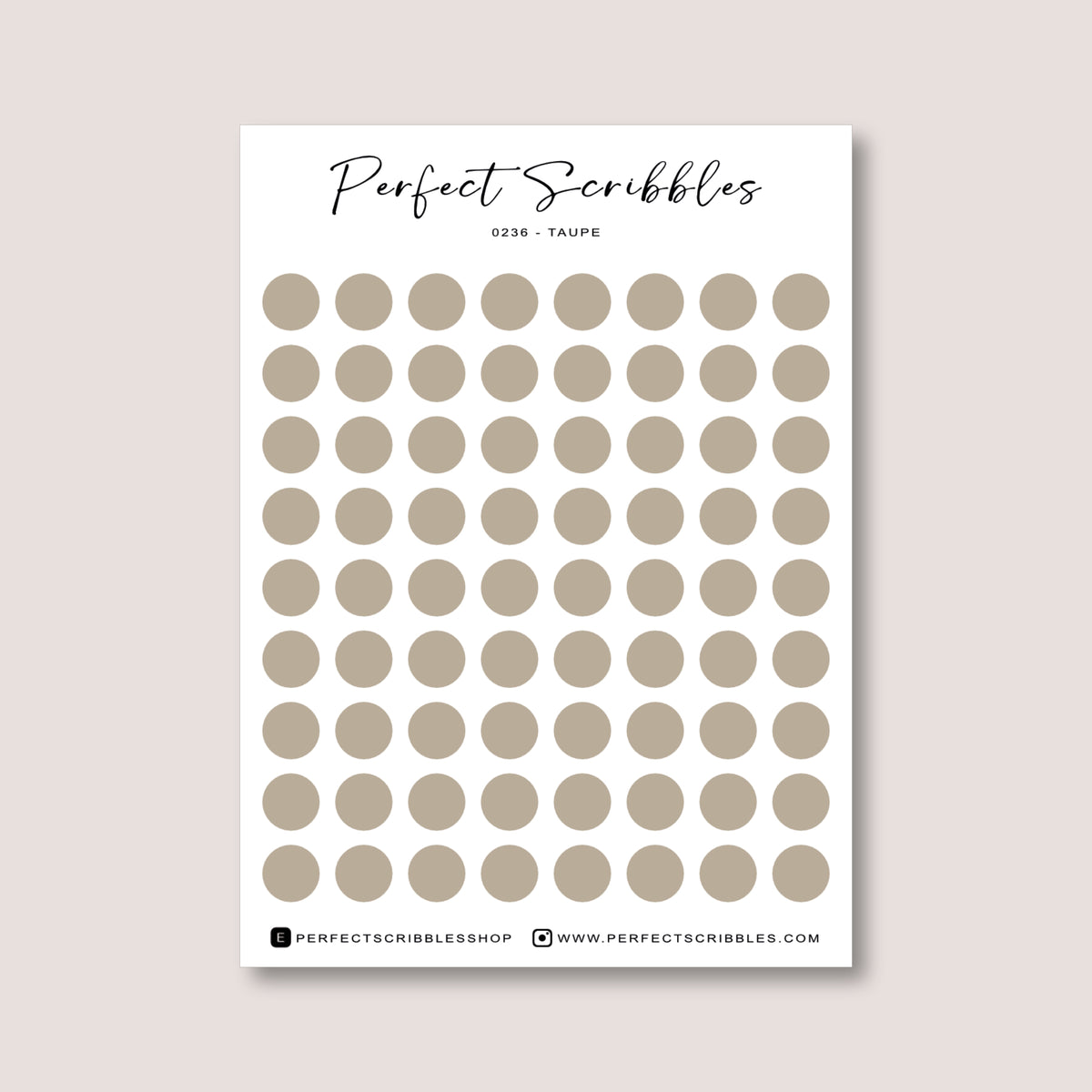 Neutral Colours Regular Dot Planner Stickers – 72 Minimal Matte Dots (6 mm)