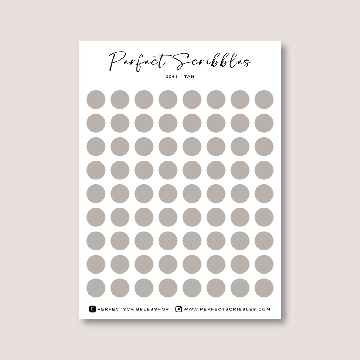 Neutral Colours Regular Dot Planner Stickers – 72 Minimal Matte Dots (6 mm)