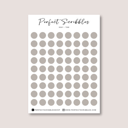 Neutral Colours Regular Dot Planner Stickers – 72 Minimal Matte Dots (6 mm)