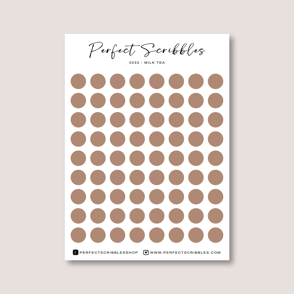 Neutral Colours Regular Dot Planner Stickers – 72 Minimal Matte Dots (6 mm)