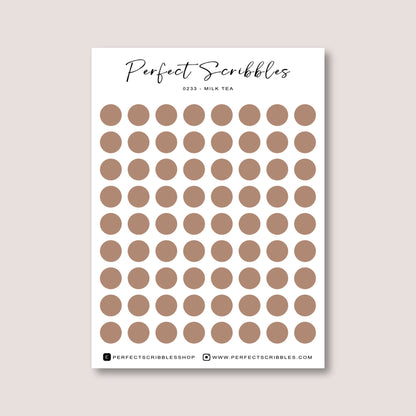 Neutral Colours Regular Dot Planner Stickers – 72 Minimal Matte Dots (6 mm)
