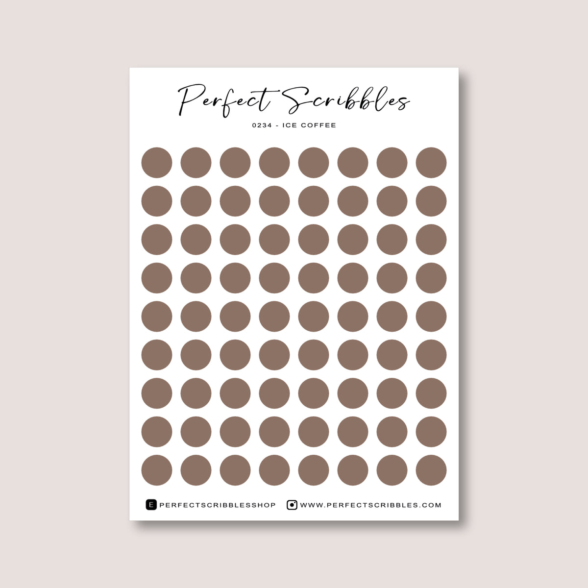Neutral Colours Regular Dot Planner Stickers – 72 Minimal Matte Dots (6 mm)