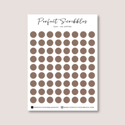 Neutral Colours Regular Dot Planner Stickers – 72 Minimal Matte Dots (6 mm)