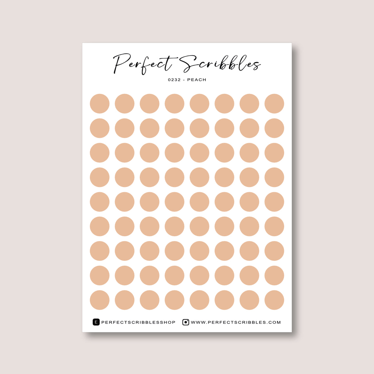 ORANGE Colours Regular Dot Planner Stickers – 72 Minimal Matte Dots (6 mm)