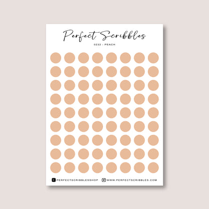 ORANGE Colours Regular Dot Planner Stickers – 72 Minimal Matte Dots (6 mm)