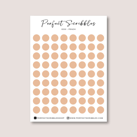 ORANGE Colours Regular Dot Planner Stickers – 72 Minimal Matte Dots (6 mm)