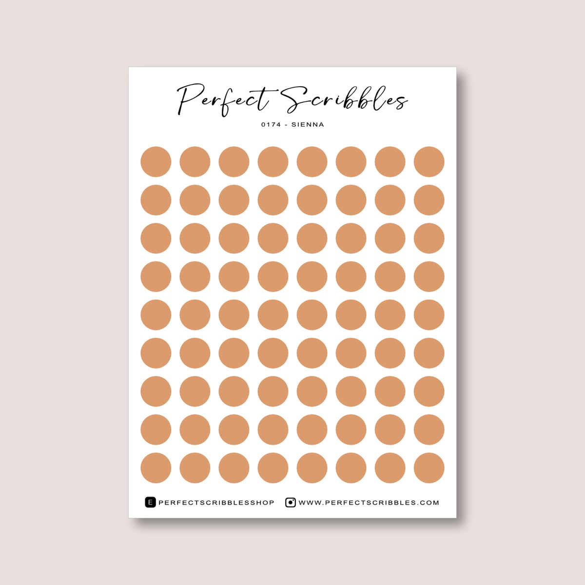 ORANGE Colours Regular Dot Planner Stickers – 72 Minimal Matte Dots (6 mm)
