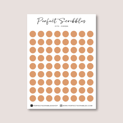 ORANGE Colours Regular Dot Planner Stickers – 72 Minimal Matte Dots (6 mm)