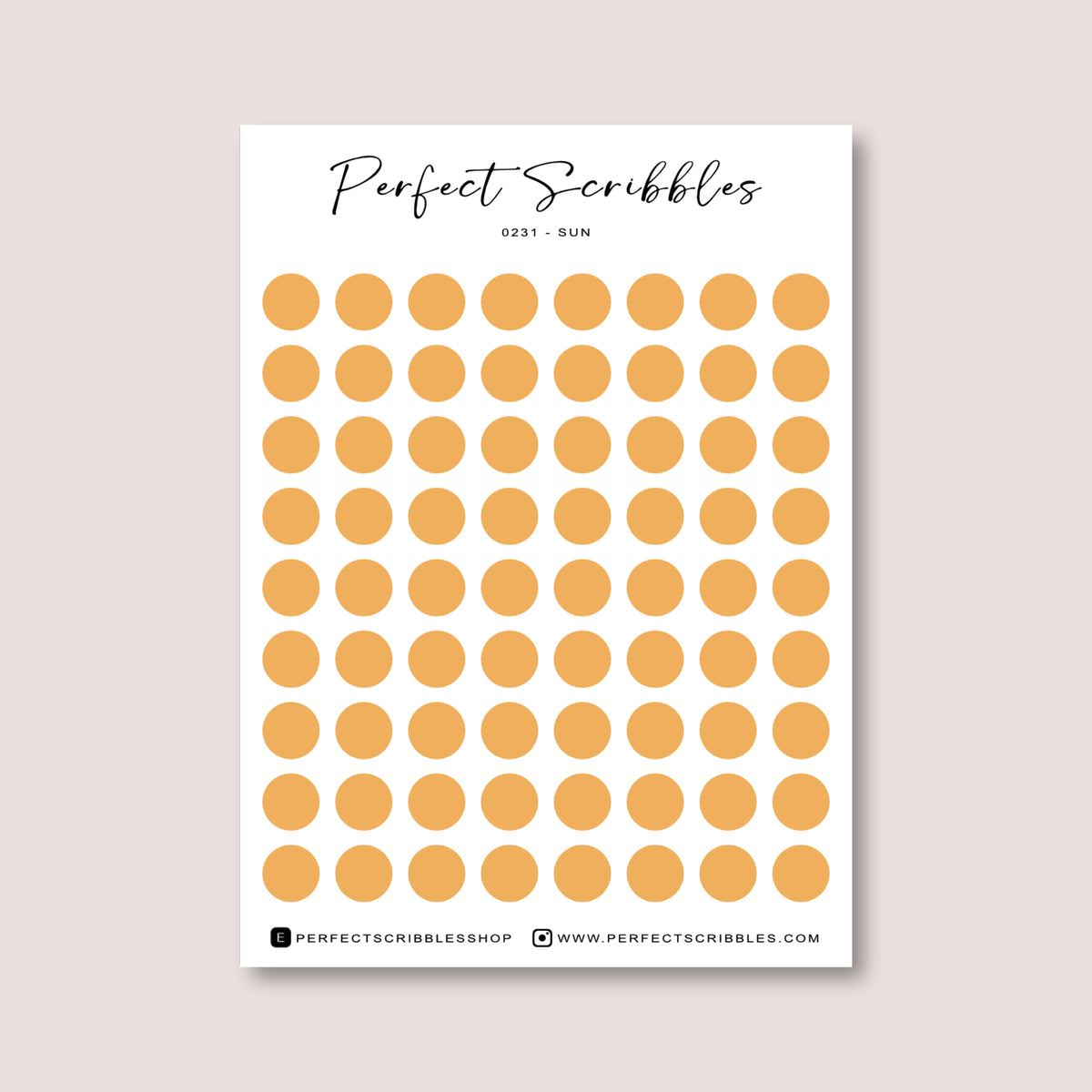 ORANGE Colours Regular Dot Planner Stickers – 72 Minimal Matte Dots (6 mm)