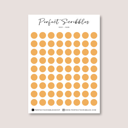 ORANGE Colours Regular Dot Planner Stickers – 72 Minimal Matte Dots (6 mm)