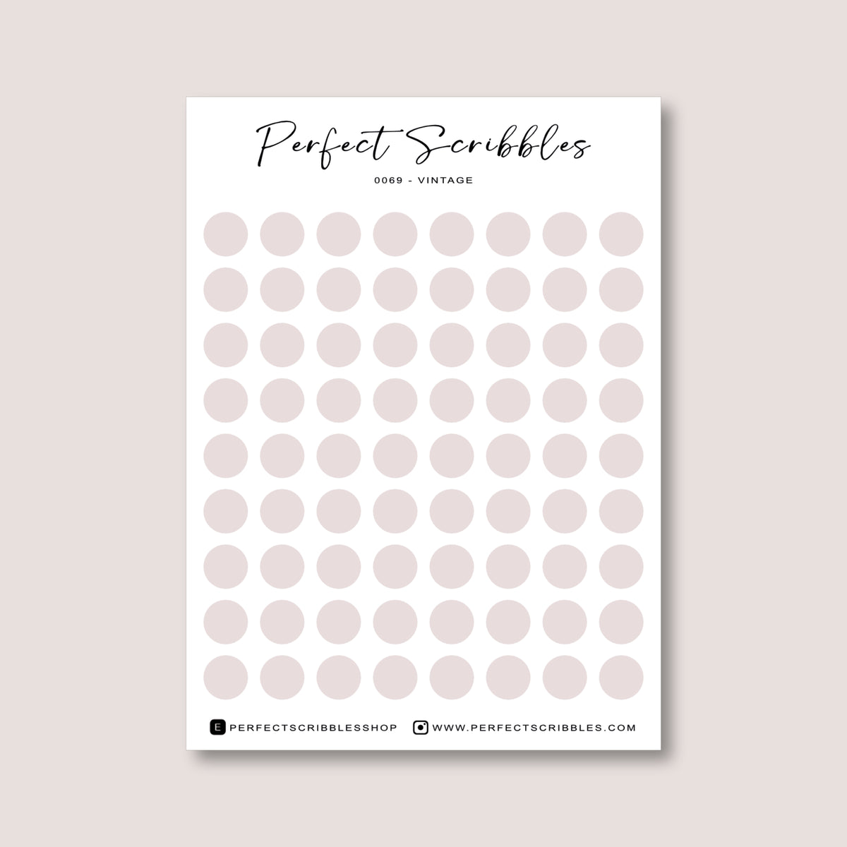 PINK Colours Regular Dot Planner Stickers – 72 Minimal Matte Dots (6 mm)