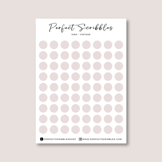 PINK Colours Regular Dot Planner Stickers – 72 Minimal Matte Dots (6 mm)