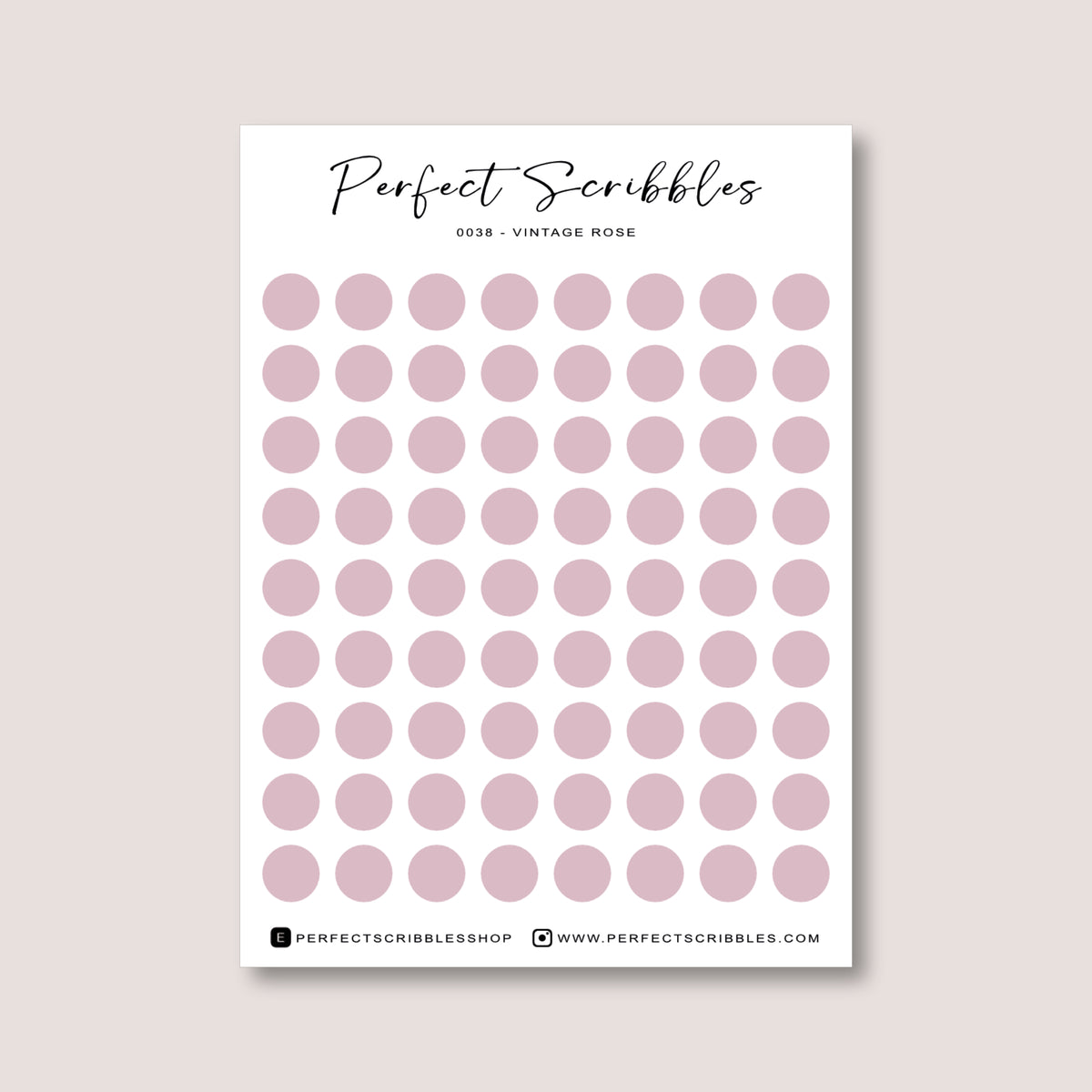 PINK Colours Regular Dot Planner Stickers – 72 Minimal Matte Dots (6 mm)