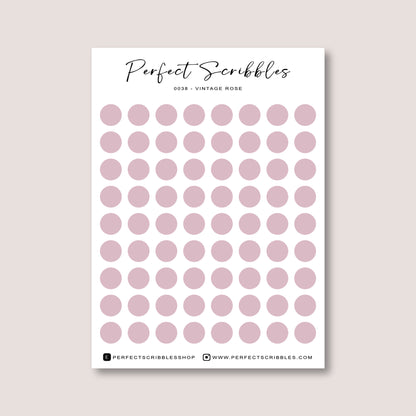 PINK Colours Regular Dot Planner Stickers – 72 Minimal Matte Dots (6 mm)
