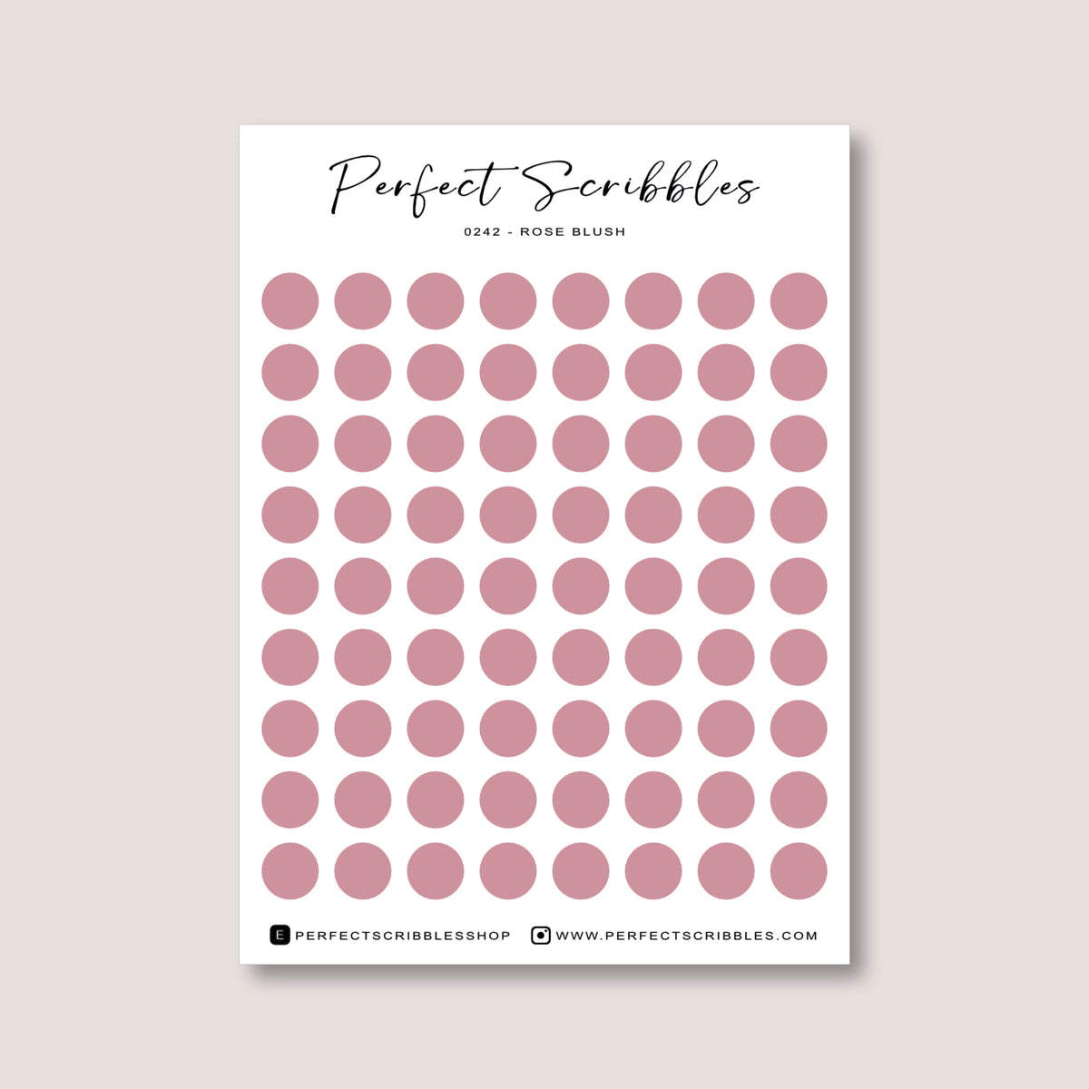 PINK Colours Regular Dot Planner Stickers – 72 Minimal Matte Dots (6 mm)