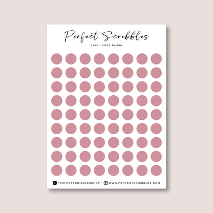 PINK Colours Regular Dot Planner Stickers – 72 Minimal Matte Dots (6 mm)