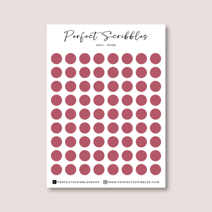 PINK Colours Regular Dot Planner Stickers – 72 Minimal Matte Dots (6 mm)