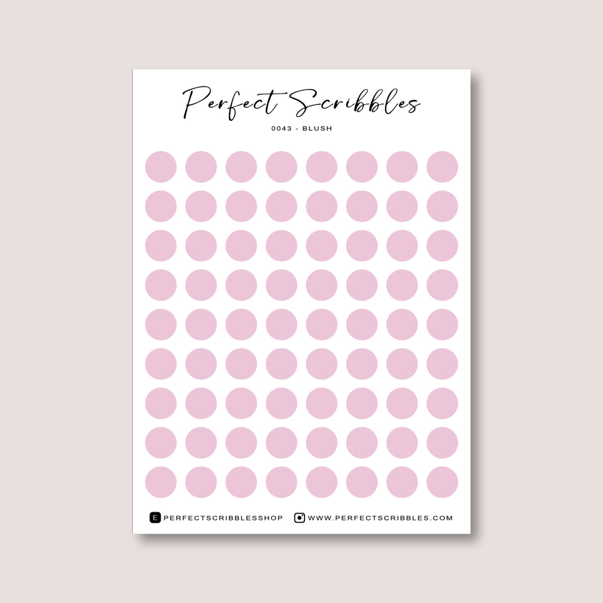 PINK Colours Regular Dot Planner Stickers – 72 Minimal Matte Dots (6 mm)