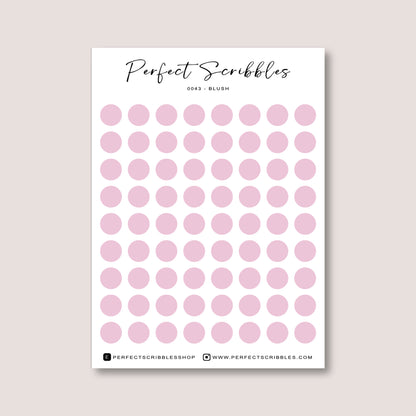 PINK Colours Regular Dot Planner Stickers – 72 Minimal Matte Dots (6 mm)