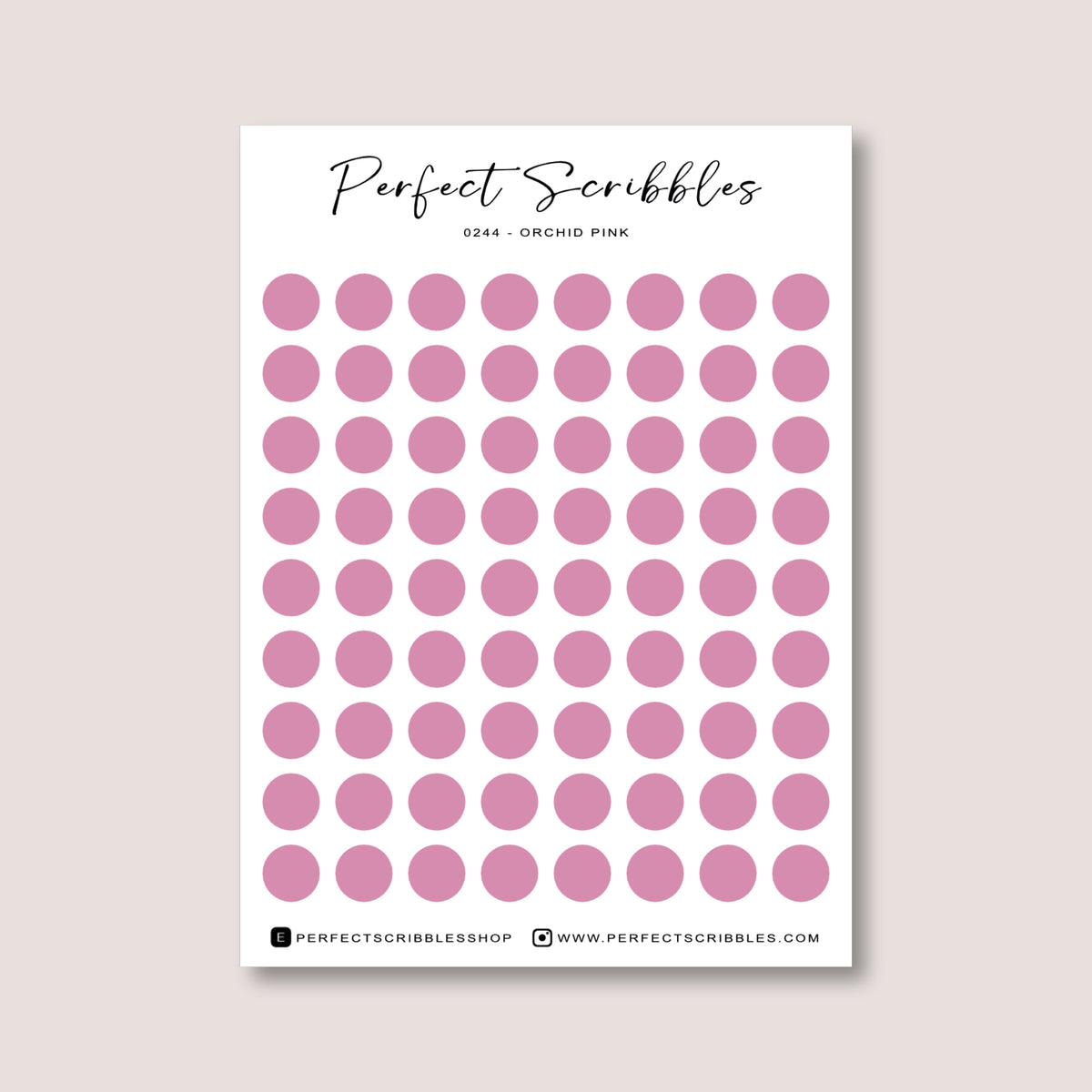 PINK Colours Regular Dot Planner Stickers – 72 Minimal Matte Dots (6 mm)