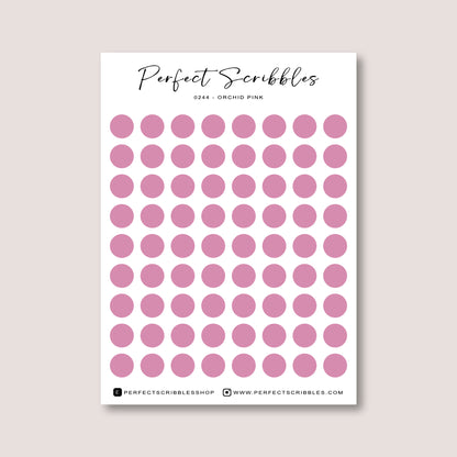 PINK Colours Regular Dot Planner Stickers – 72 Minimal Matte Dots (6 mm)