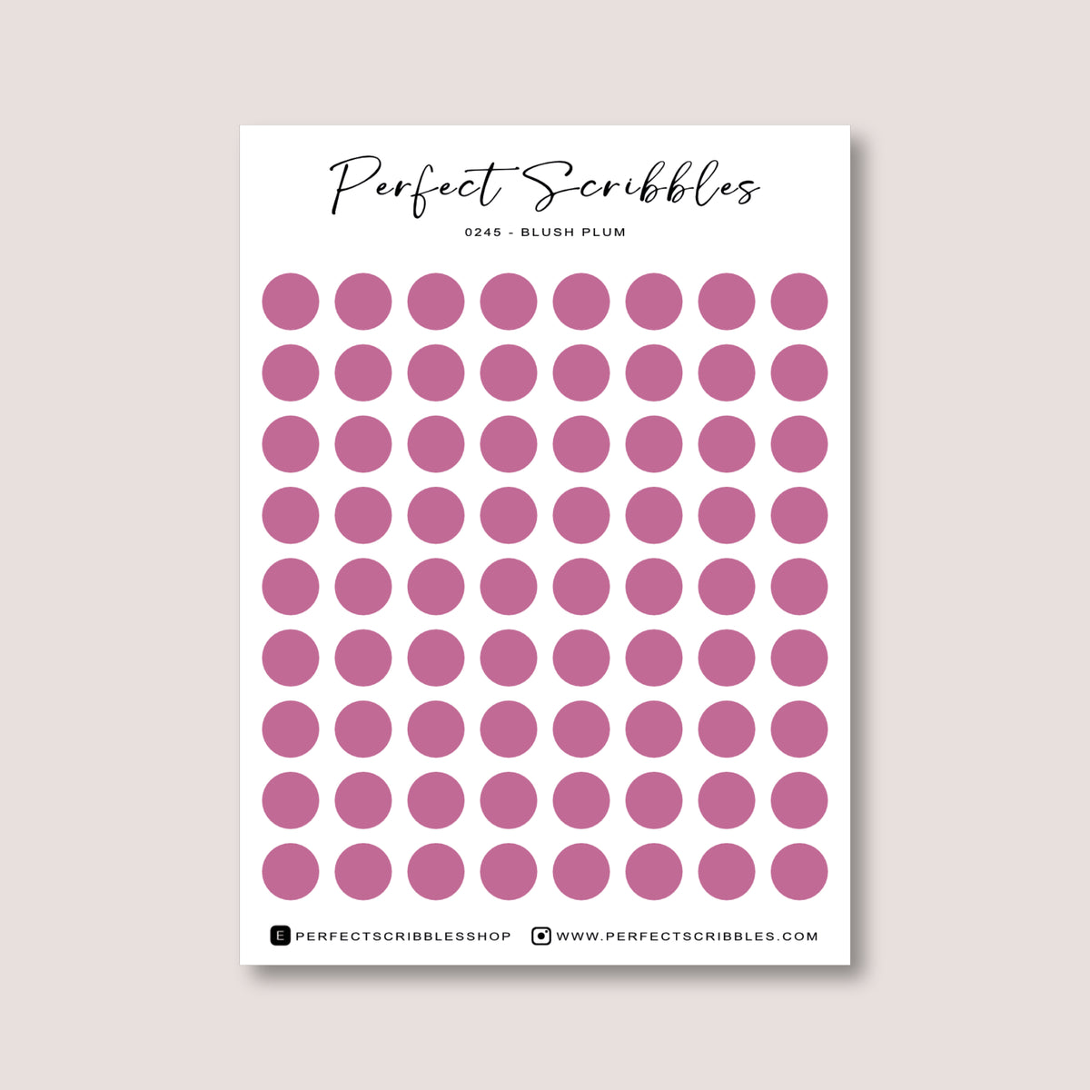 PINK Colours Regular Dot Planner Stickers – 72 Minimal Matte Dots (6 mm)