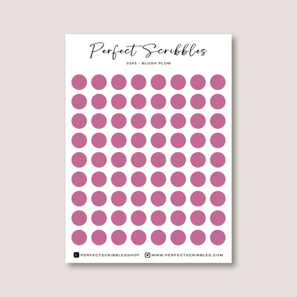 PINK Colours Regular Dot Planner Stickers – 72 Minimal Matte Dots (6 mm)
