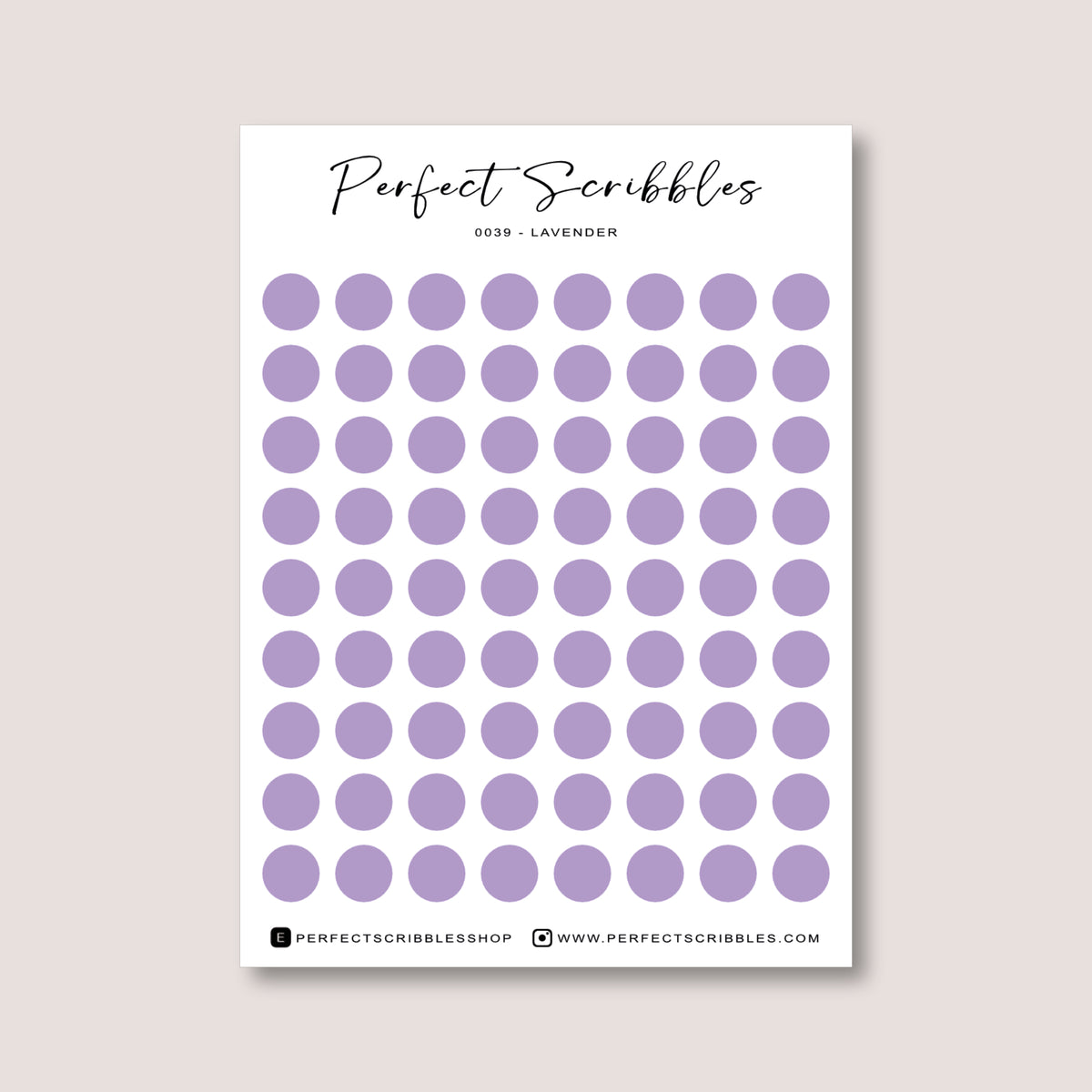 PURPLE Colours Regular Dot Planner Stickers – 72 Minimal Matte Dots (6 mm)