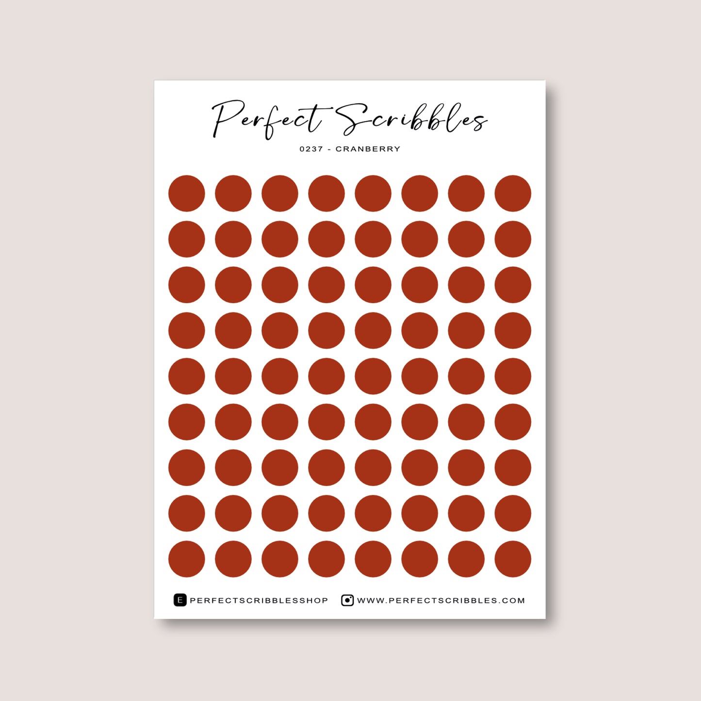 RED Colours Regular Dot Planner Stickers – 72 Minimal Matte Dots (6 mm)