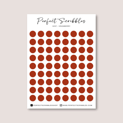 RED Colours Regular Dot Planner Stickers – 72 Minimal Matte Dots (6 mm)