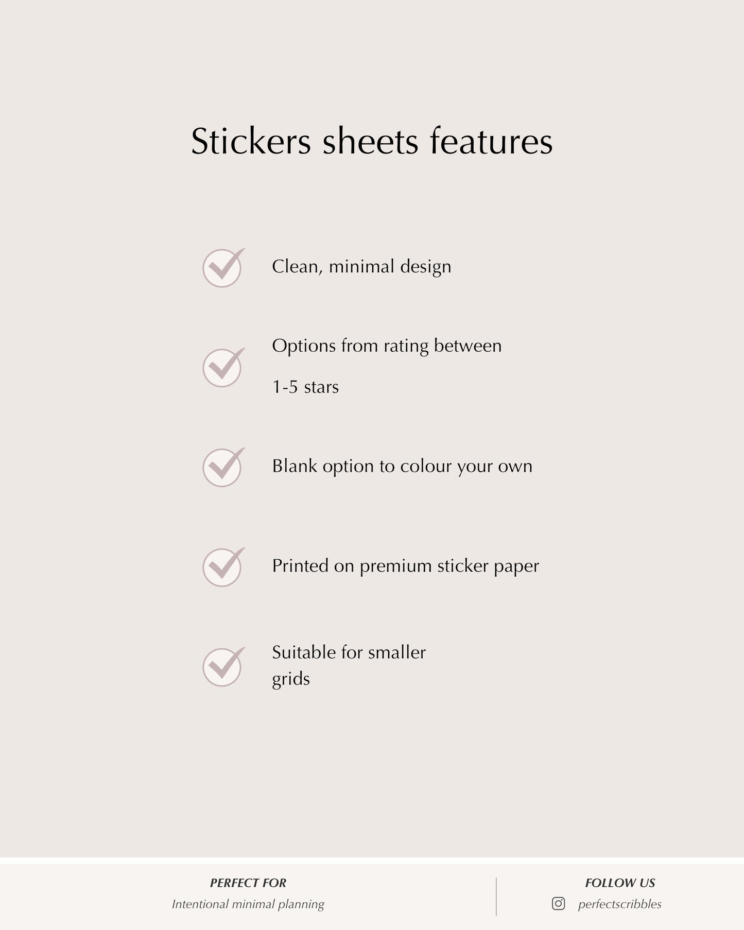 star rating planner stickers minimal grid planner