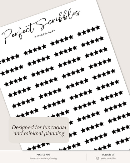 star rating planner stickers minimal grid planner